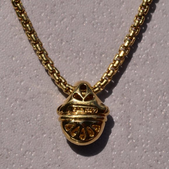 Vintage David Yurman Signed Diamond Acorn In Yellow Gold - Picture 4 of 5